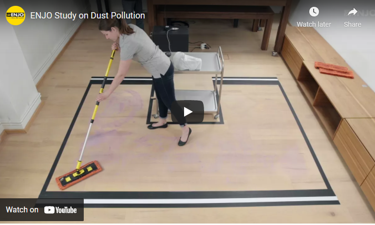 How does ENJO's dust fibres compare in a test up against traditional cleaners